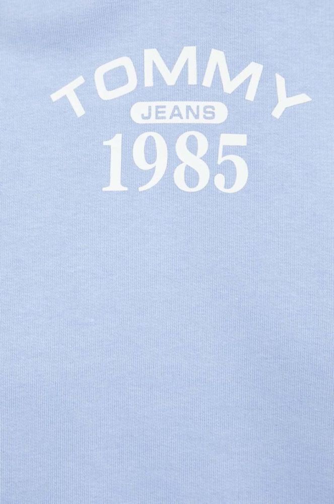 Кофта Tommy Jeans жіноча з капюшоном з принтом колір блакитний фото 5