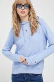 Кофта Tommy Jeans жіноча з капюшоном однотонна колір блакитний (3324516)