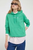 Кофта Tommy Jeans жіноча колір зелений з капюшоном однотонна (3324526)