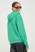 Бавовняна кофта Tommy Jeans жіноча колір зелений з капюшоном однотонна (3372453)