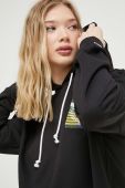 Кофта Tommy Jeans жіноча колір чорний з капюшоном візерунок