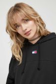 Кофта Tommy Jeans жіноча колір чорний з капюшоном однотонна (3365648)