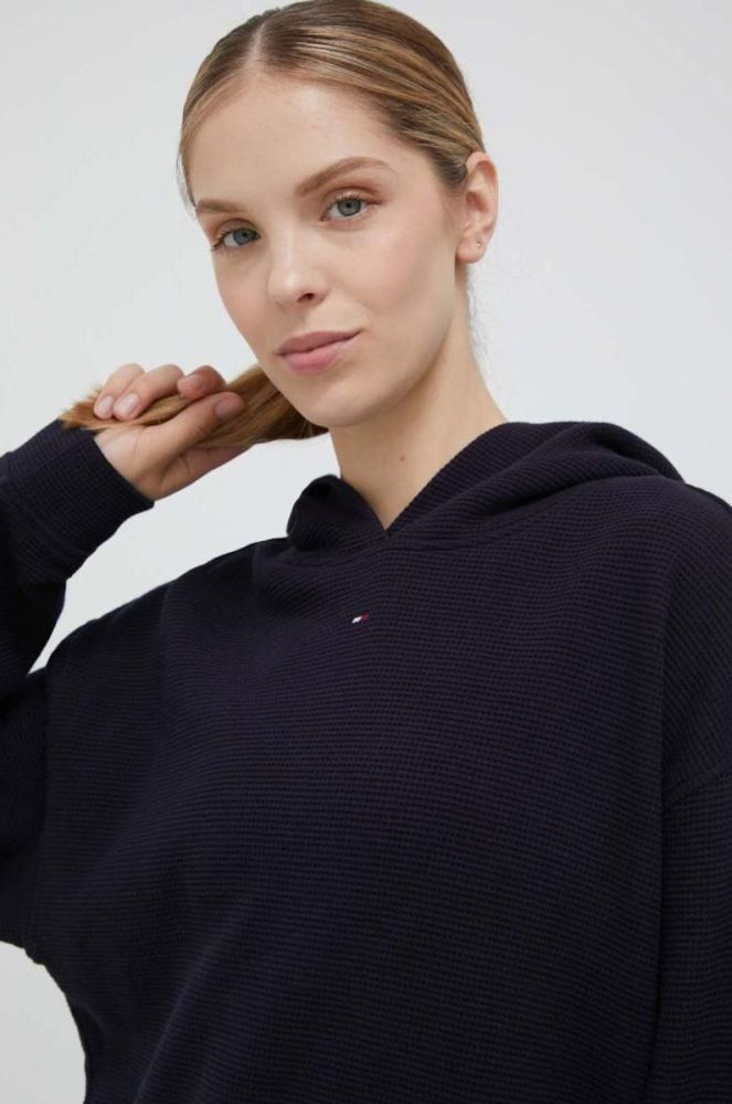 Кофта Tommy Hilfiger жіноча колір синій з капюшоном візерунок (3302666) фото 4