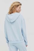 Кофта лаунж HUGO з капюшоном однотонна колір блакитний
