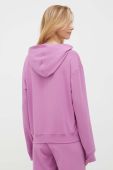 Кофта лаунж HUGO колір фіолетовий з капюшоном однотонна
