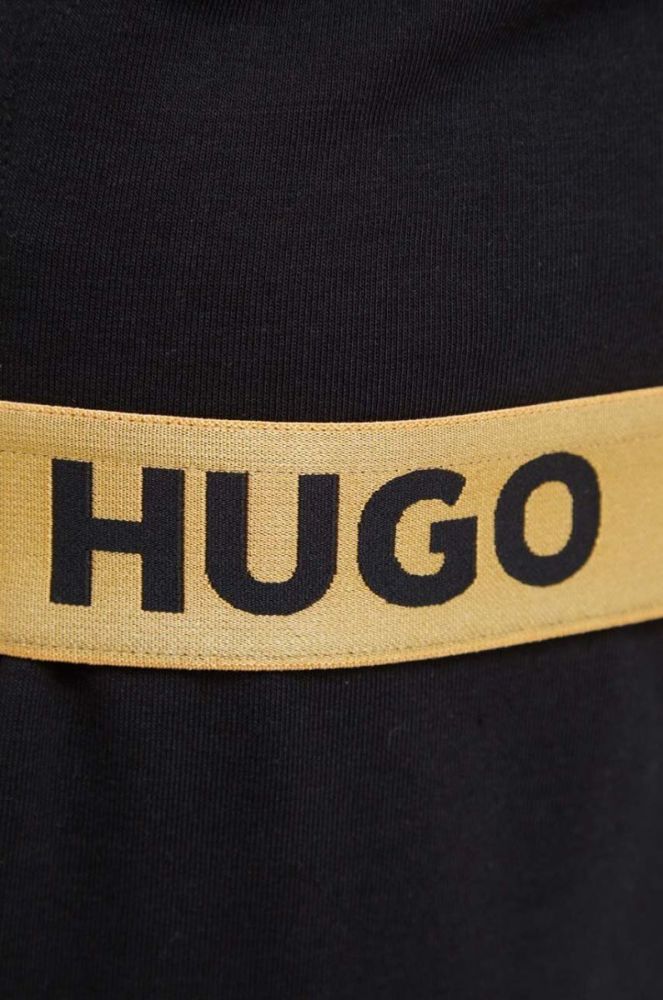 Кофта лаунж HUGO колір чорний з капюшоном з принтом (3380912) фото 5