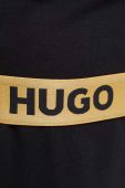 Кофта лаунж HUGO колір чорний з капюшоном з принтом (3380912)