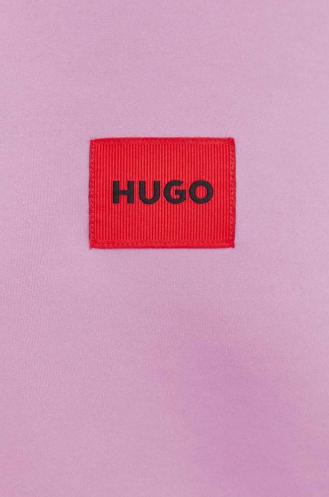 Кофта HUGO жіноча колір фіолетовий з аплікацією фото 5