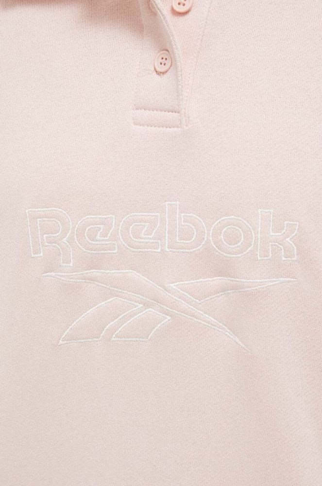 Бавовняна кофта Reebok Classic жіноча колір рожевий з аплікацією фото 5