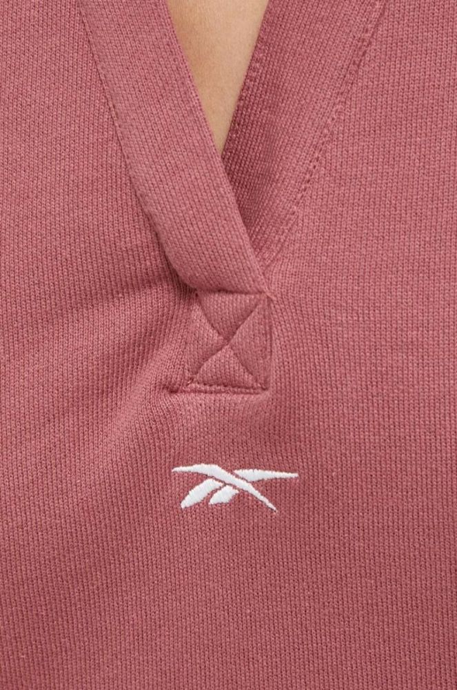 Бавовняна кофта Reebok Classic жіноча колір рожевий однотонна фото 5