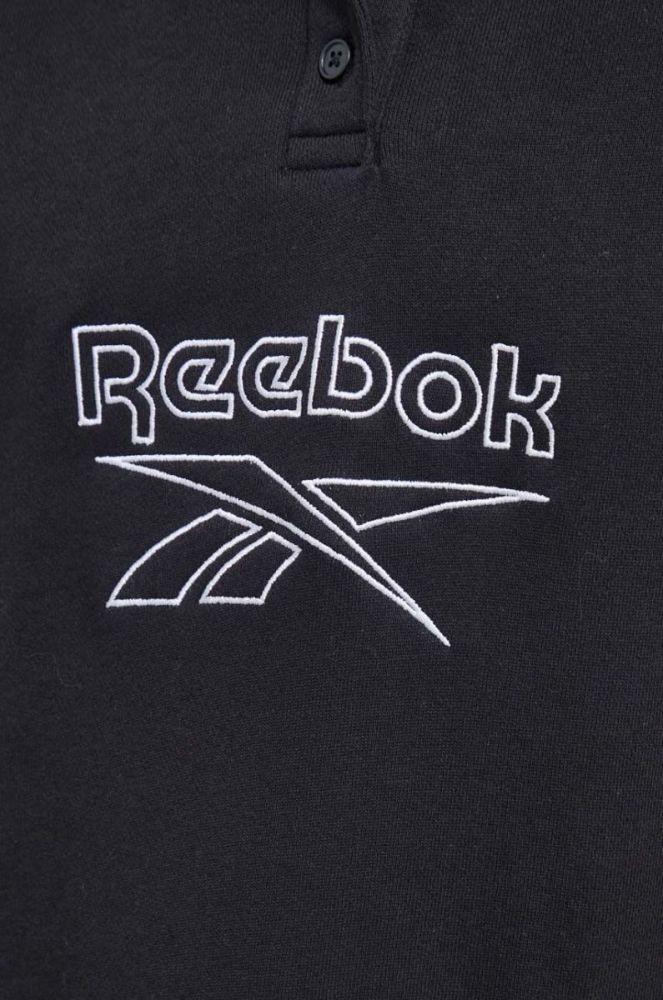 Бавовняна кофта Reebok Classic жіноча колір чорний з аплікацією (3574103) фото 5