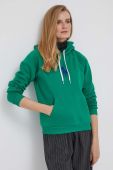 Кофта Polo Ralph Lauren жіноча колір зелений з капюшоном з аплікацією