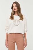 Бавовняна кофта Pinko жіноча колір бежевий з аплікацією (3441440)