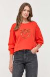 Бавовняна кофта Pinko жіноча колір помаранчевий з аплікацією