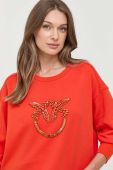 Бавовняна кофта Pinko жіноча колір помаранчевий з аплікацією
