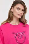 Бавовняна кофта Pinko жіноча колір рожевий з аплікацією