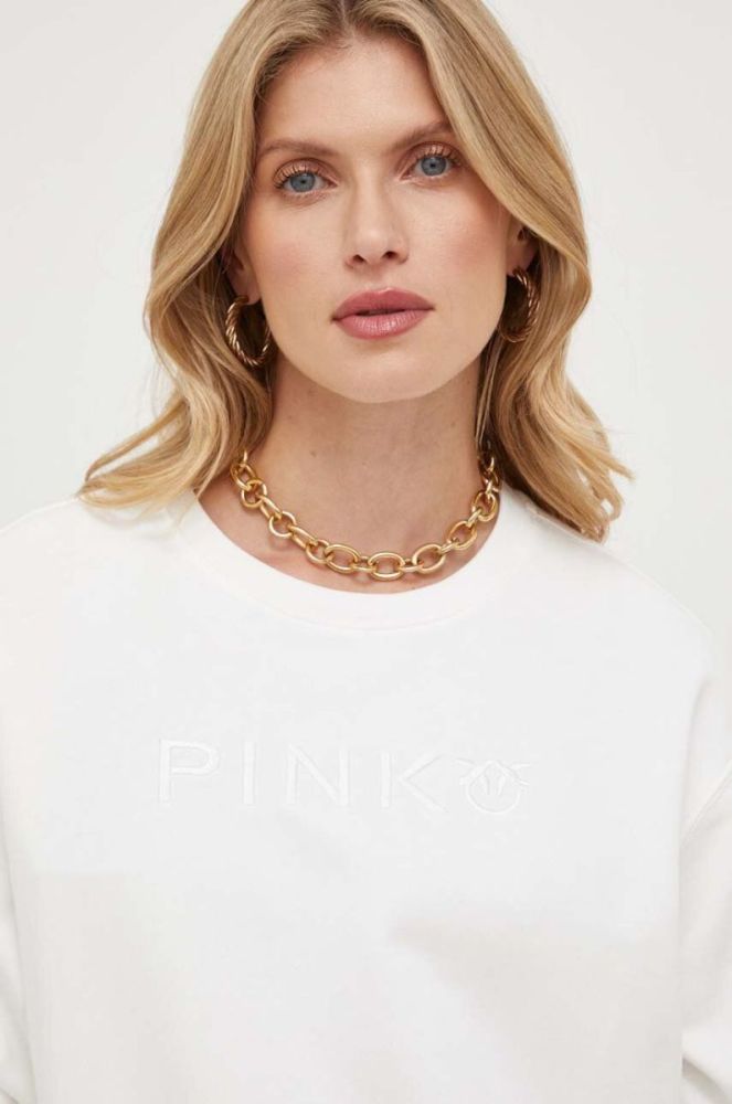 Бавовняна кофта Pinko жіноча колір бежевий однотонна (3436912) фото 4