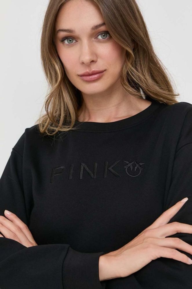 Бавовняна кофта Pinko жіноча колір чорний однотонна (3436917) фото 4