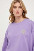 Бавовняна кофта Pinko жіноча колір фіолетовий однотонна