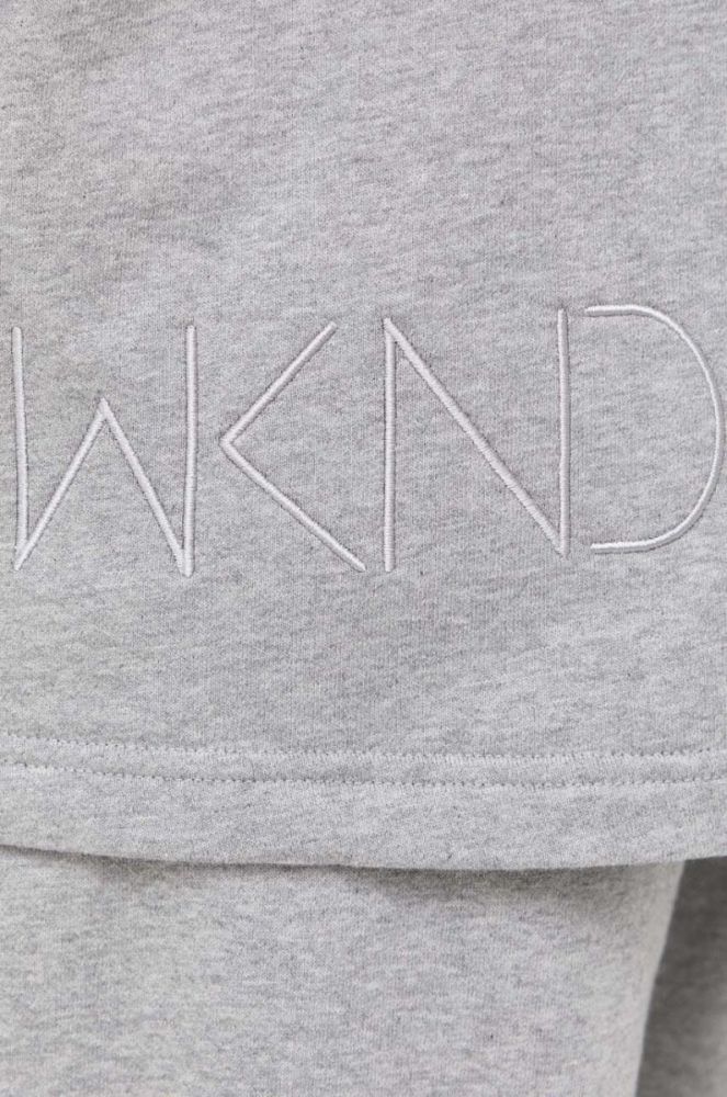 Бавовняна кофта Weekend Max Mara жіноча колір сірий з капюшоном однотонна фото 5