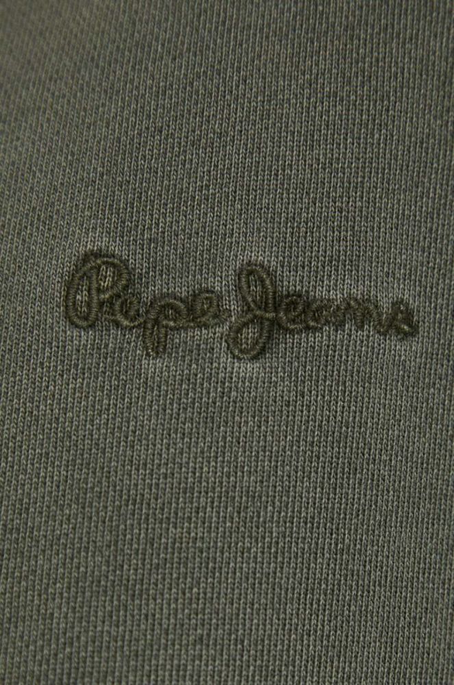 Бавовняна кофта Pepe Jeans жіноча колір зелений однотонна фото 5