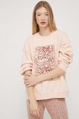 Кофта Roxy жіноча колір рожевий з принтом
