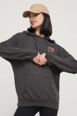 Кофта Billabong жіноча колір сірий з капюшоном з принтом