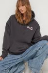 Кофта Billabong жіноча колір чорний з капюшоном з принтом Кофта Billabong жіноча колір чорний з капюшоном з принтом
