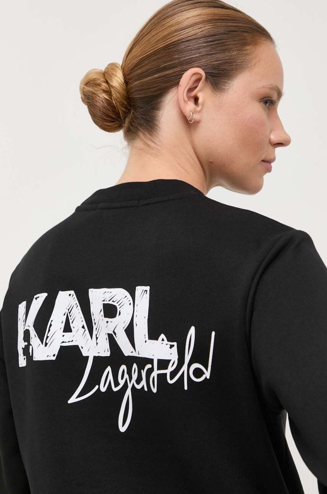 Кофта Karl Lagerfeld жіноча колір чорний з принтом (3348384)