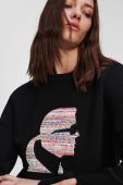 Кофта Karl Lagerfeld жіноча колір чорний з аплікацією (3351269)