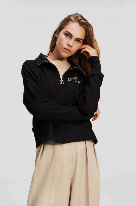 Кофта Karl Lagerfeld жіноча колір чорний з аплікацією (3348408)