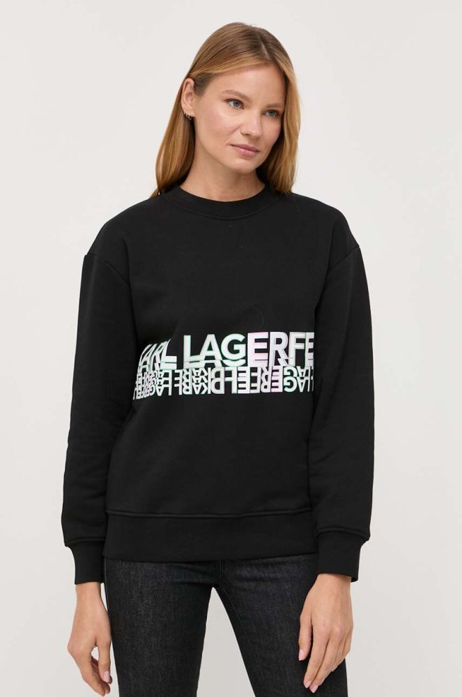 Кофта Karl Lagerfeld жіноча колір чорний з принтом (3348416)