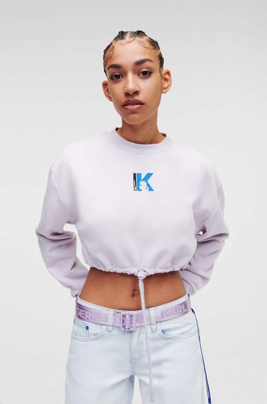 Кофта Karl Lagerfeld Jeans жіноча колір фіолетовий з принтом
