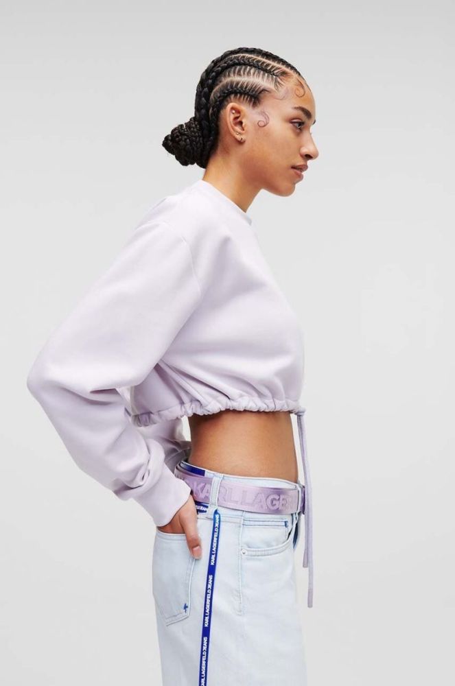 Кофта Karl Lagerfeld Jeans жіноча колір фіолетовий з принтом фото 4