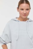Бавовняна кофта Patrizia Pepe жіноча колір сірий з капюшоном з принтом