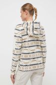 Кофта Columbia жіноча колір бежевий з капюшоном візерунок