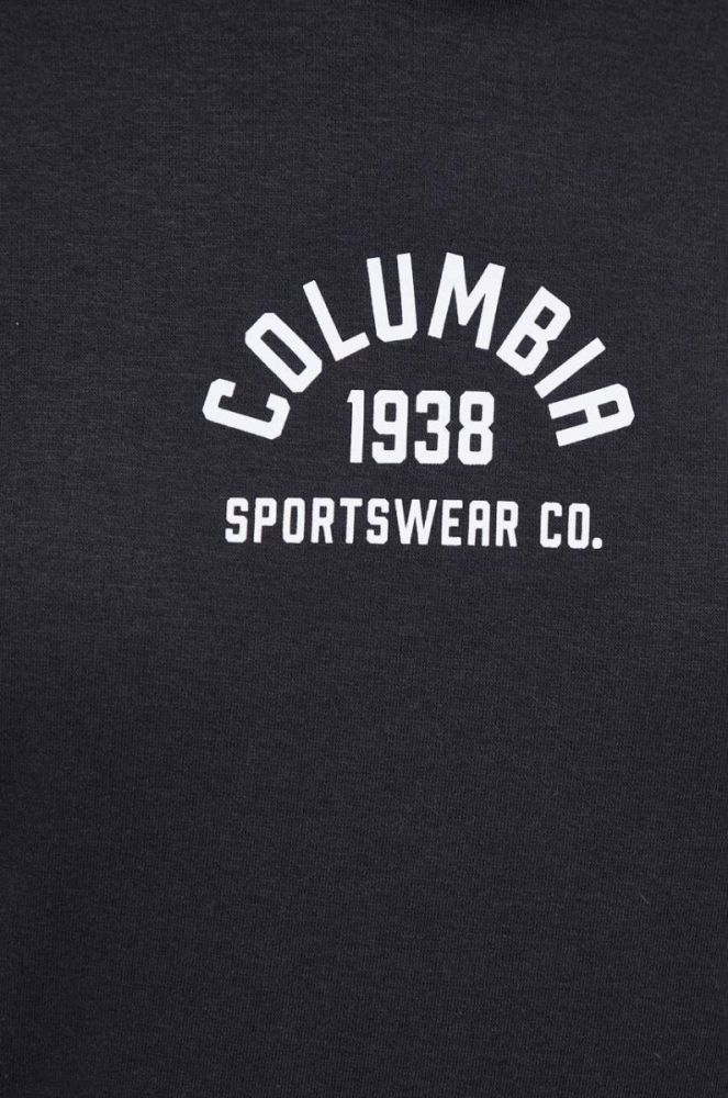 Кофта Columbia жіноча колір чорний з капюшоном з принтом фото 5