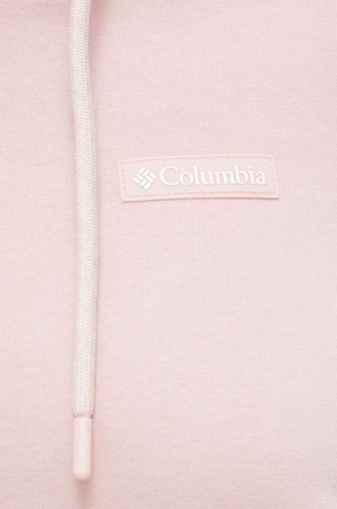 Кофта Columbia жіноча колір рожевий з капюшоном однотонна фото 5