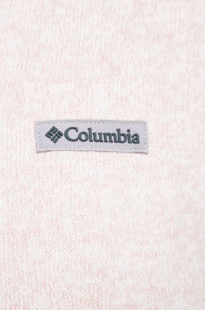 Спортивна кофта Columbia Sweater Weather колір рожевий з капюшоном меланж фото 5