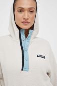 Спортивна кофта Columbia Helvetia Iconic Sister колір бежевий з капюшоном з аплікацією