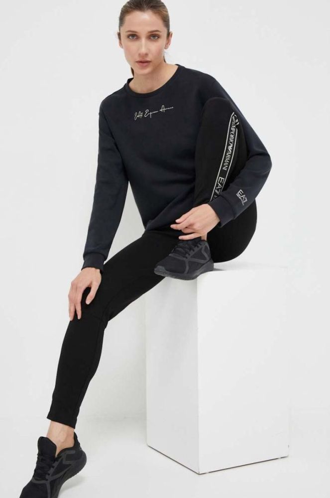 Кофта EA7 Emporio Armani жіноча колір чорний з принтом (3380928) фото 4