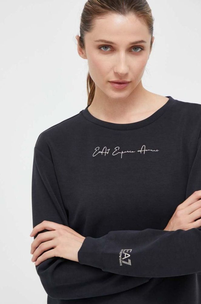 Кофта EA7 Emporio Armani жіноча колір чорний з принтом (3380928) фото 5