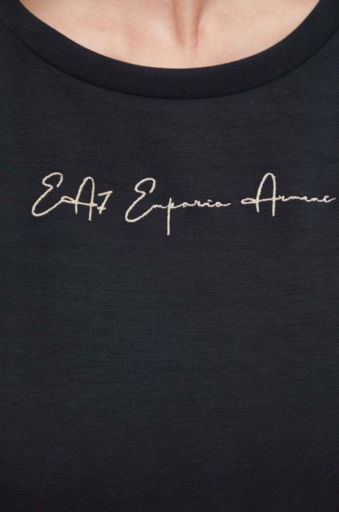 Кофта EA7 Emporio Armani жіноча колір чорний з принтом (3380928) фото 6