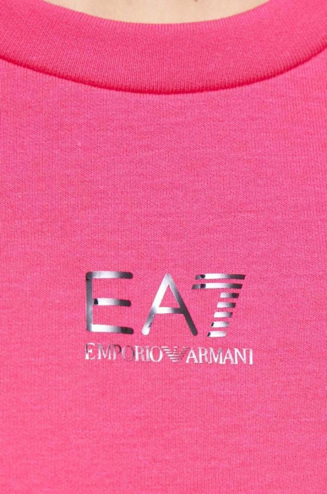 Кофта EA7 Emporio Armani жіноча колір рожевий однотонна фото 5