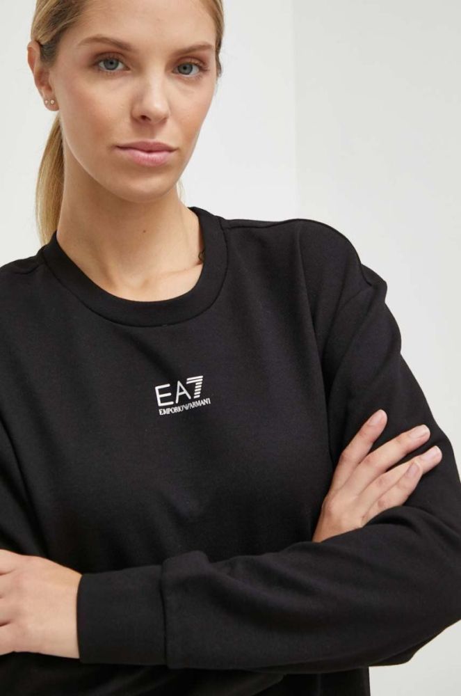 Кофта EA7 Emporio Armani жіноча колір чорний однотонна (3609127) фото 4