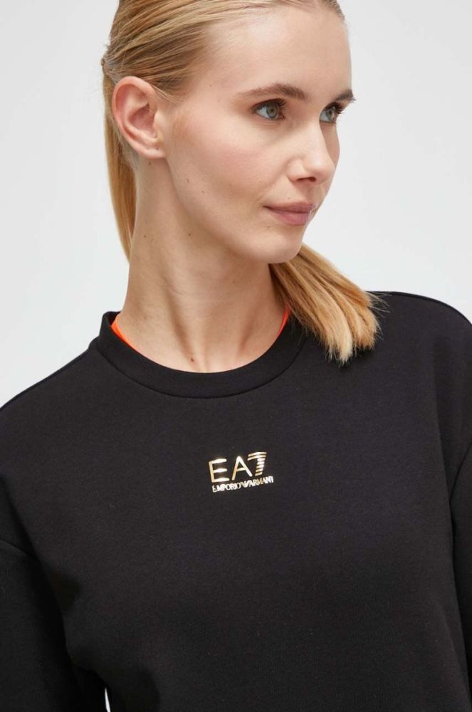 Кофта EA7 Emporio Armani жіноча колір чорний однотонна (3609122) фото 4