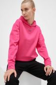Кофта EA7 Emporio Armani жіноча колір рожевий з капюшоном з принтом (3332607)