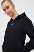 Кофта EA7 Emporio Armani жіноча колір чорний з капюшоном з принтом (3332615)