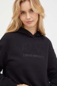Кофта EA7 Emporio Armani жіноча колір чорний з капюшоном з принтом (3380936)