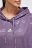 Кофта adidas жіноча колір фіолетовий з капюшоном візерунок (3605262)